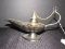 Brass Genie Lamp Marked/Floral Motif Votive Scent Lamp Made in India