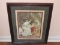 Vintage Victorian Family/Children Scene Picture Print in Dark Wood Frame/Matt