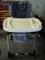 Baby Trend Blue Pattern Baby Tall Chair w/ Detachable Food Tray