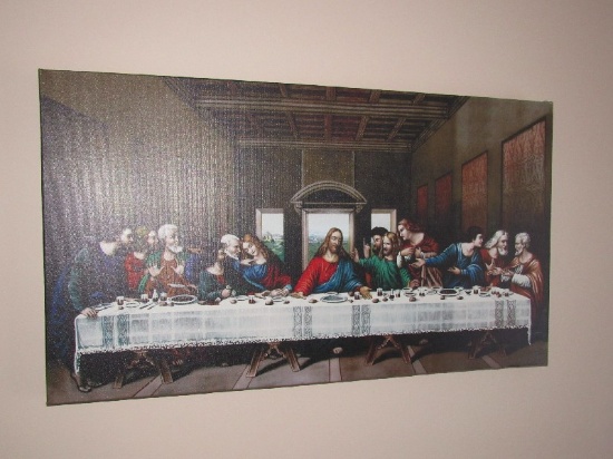 Last Supper Picture Print Canvas on Wood Frame