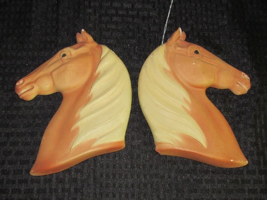 Pair - Ceramic Horse Wall Décor Ceramic