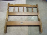 Wooden Childs Bed Head/Footboard Spindle/Black Column/Center w/ Curved Top