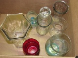 Glass Lot - Tall Vases, Ruby Flash Vase, Wide Body Vase, Etc.