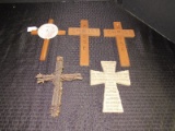 Cross Lot - 3 Wooden Crosses, Branch Cross, Stone Cross w/ Scripture