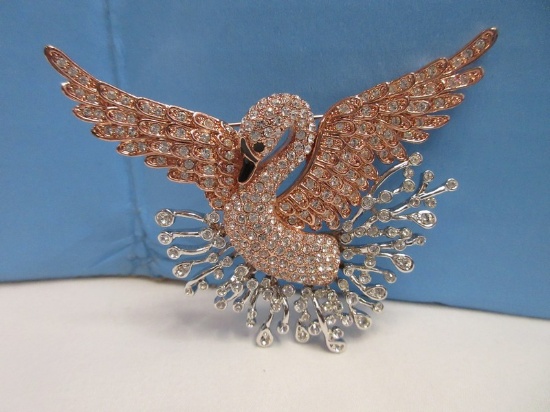 Dazzling Nolan Miller Glamour Collection Signature Swan Brooch Pin