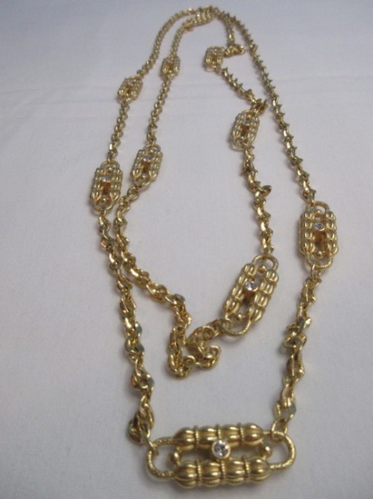Striking Camrose & Kross Jacqueline Kennedy Collection Gold Tone Paper Clip Necklace