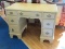 Traditional Knee Hole Writing Desk w/ Dovetail Drawers Painted Gold Tone Hue