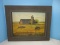 Barn & Silo Horse Pasture Farm Scene Original Art on Board Attributed to Signed Mary Beck