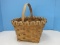 Artisan Hand Woven Harvest Basket w/ Center Handle