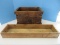 Primitive Pine Wooden Box & Rectangular Tray