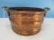 Early Copper Pot w/ Band Design & Brass Handles