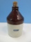 Rare Find Mercury Pottery Bottle w/ Cork Stopper Two Tone Glaze Finish