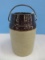 Early Pottery Canning Jar Crock w/ Wire Handle