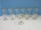 Glassware Collection Set 6 Hand Painted Flowering Vine Gold Trim Cordials 3 1/2