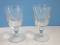 Awesome Pair - Baccarat Crystal Etched Cut Jumping Frosted Horse Design Stem Ice Tea Goblets