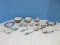 Group - 2 Porcelain Footed Rice Bowls, 5 Porcelain Rice Spoons, 2 Blue/White Plates 4 3/4