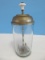 Vintage Roberts Lightning Mixer Glass w/ Metal Top & Porcelain Handle Patent 1912