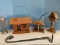 Group - Charming Cedar Log Cabin Bird Feeder, Cedar Double Suite Feeder, Wire Feeder, Etc.