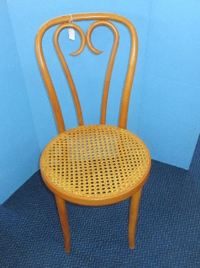 Bentwood Ice Cream Parlor Chair w/ Cane Seat Classic Curlicue Style
