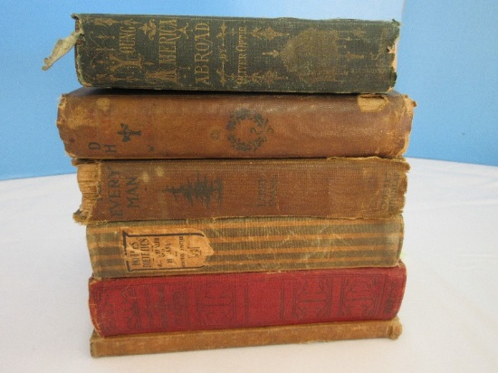 Collection - 6 Antique/Vintage Books "Sunny Shores/Young America in Italy & Austria" © 1875