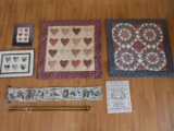 Collection 2 Quilt Wall Hangings Applique Hearts Pattern/Star of Bethlehem