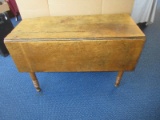 Farm House Early Drop Leaf Table on Ring Turned Legs Single Board Top