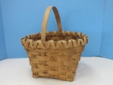 Artisan Hand Woven Harvest Basket w/ Center Handle