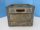 Vintage Briggs Dairy Farms 4-68 Wooden & Metal Milk Crate