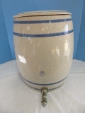 Vintage 6 Gallon Stoneware Pottery Water Cooler w/ Spigot & Lid