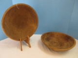 2 Wooden Bowls One Signed Munising & Other