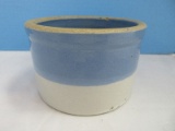 Pottery Crock Two Tone Blue/Beige