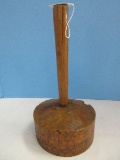 Super Scarce Burled Walnut Primitive Wood Masher w/ Handle Farm House Kitchen Tool