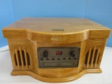 Philco Yesteryear Design Turntable CD w/ Cassette Oak Finish Case