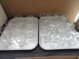 Group - Misc. Etched & Other Footed Sherbets/Low Champagne Glassware