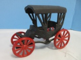 Cast Iron Buggy Carriage Toy w/ Red Spoke Wheels