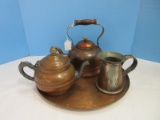 Vintage Copper Collection ODI Portugal Kettle w/ Wooden Handle