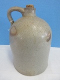 Pottery Jug w/ Applied Handle & Cork Stopper Speckled Glaze