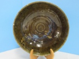 Hand Thrown Pottery Bowl Artist Signed Mary Brown Dated '75 Tobacco Spit