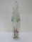 Vintage Tall Art Glass Clear Décor Painted Top