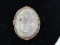 Vintage Carved Cameo w/ Gilted Scroll Band