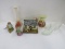 Misc. Lot - Fenton Clear Hobnail Shoe, Japan Bird Salt/Pepper, Musical Home, Art Glass Vase