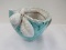 Blue/White Pottery Jug Pearl Leaf Motif