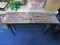 Black Wooden Entry Table w/ Brown/Black Tile Top Spindle Legs