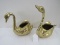 2 Brass Swan Planters