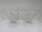 Pair - Clear Glass Twin Arm Scallop Design Candle Holders