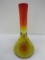 Yellow to Red Fade Wide to Narrow Neck Glass Décor