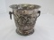 Silverplate Bowl w/ Grape/Foliage Pattern Design w/ 2 Hoops