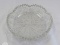 Crystal Glass Bowl Sawtooth Rim w/ Etched Floral/Leaf Motif
