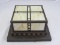 Ceiling Mounted Light Yellow Slag Glass w/ Antique Patina Metal Frame
