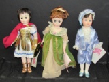 3 Vintage Madame Alexander Dolls Blue Boy 1340, Marc Antony 1310, Lady Hamilton 1338